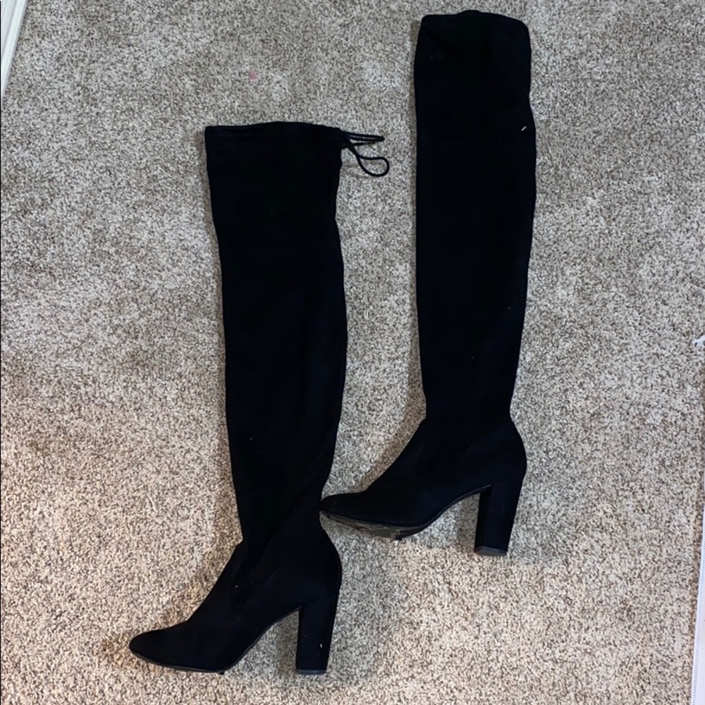 OTK Black boots with tie size 7